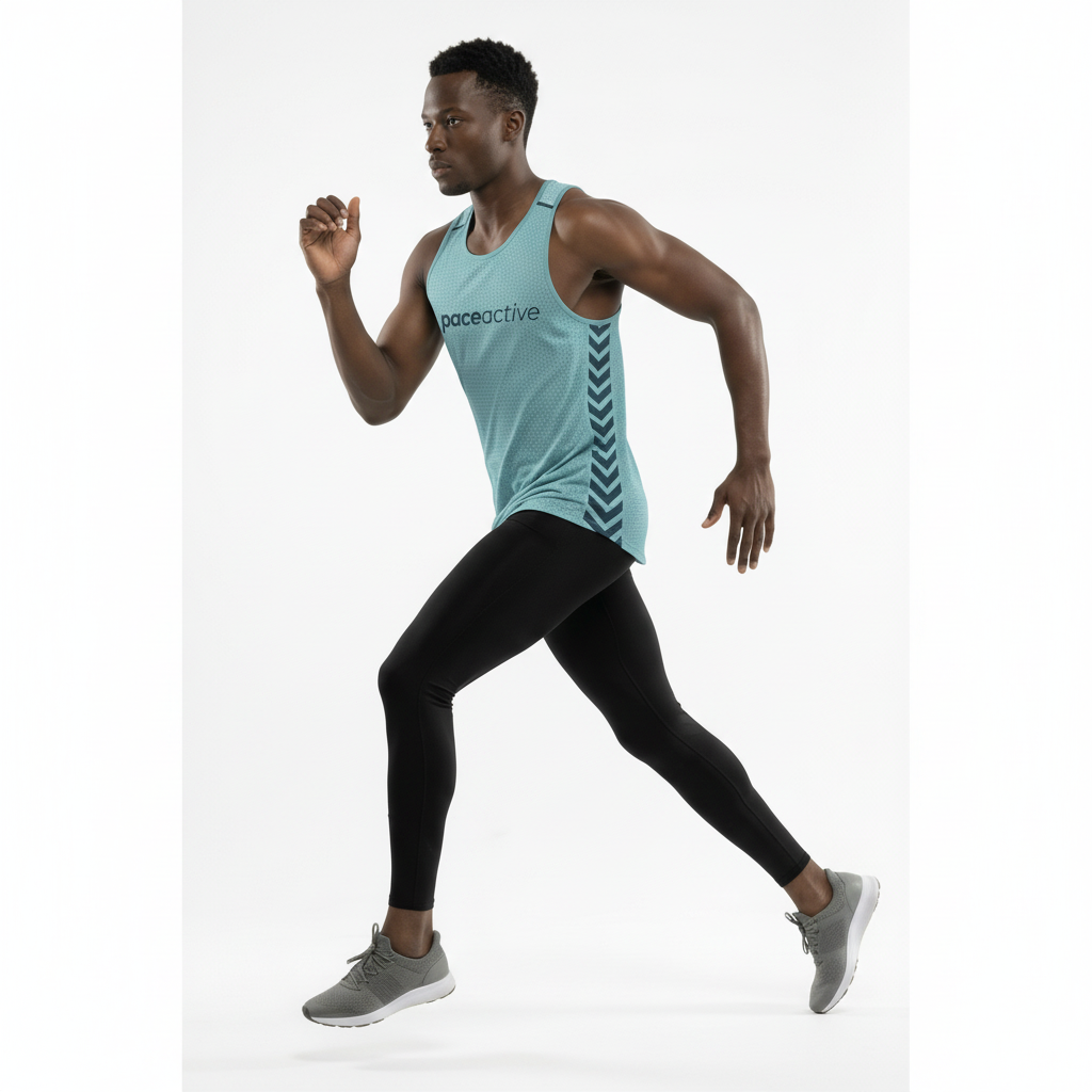 Male athlete wearing Men's Running Singlet - Pace Active