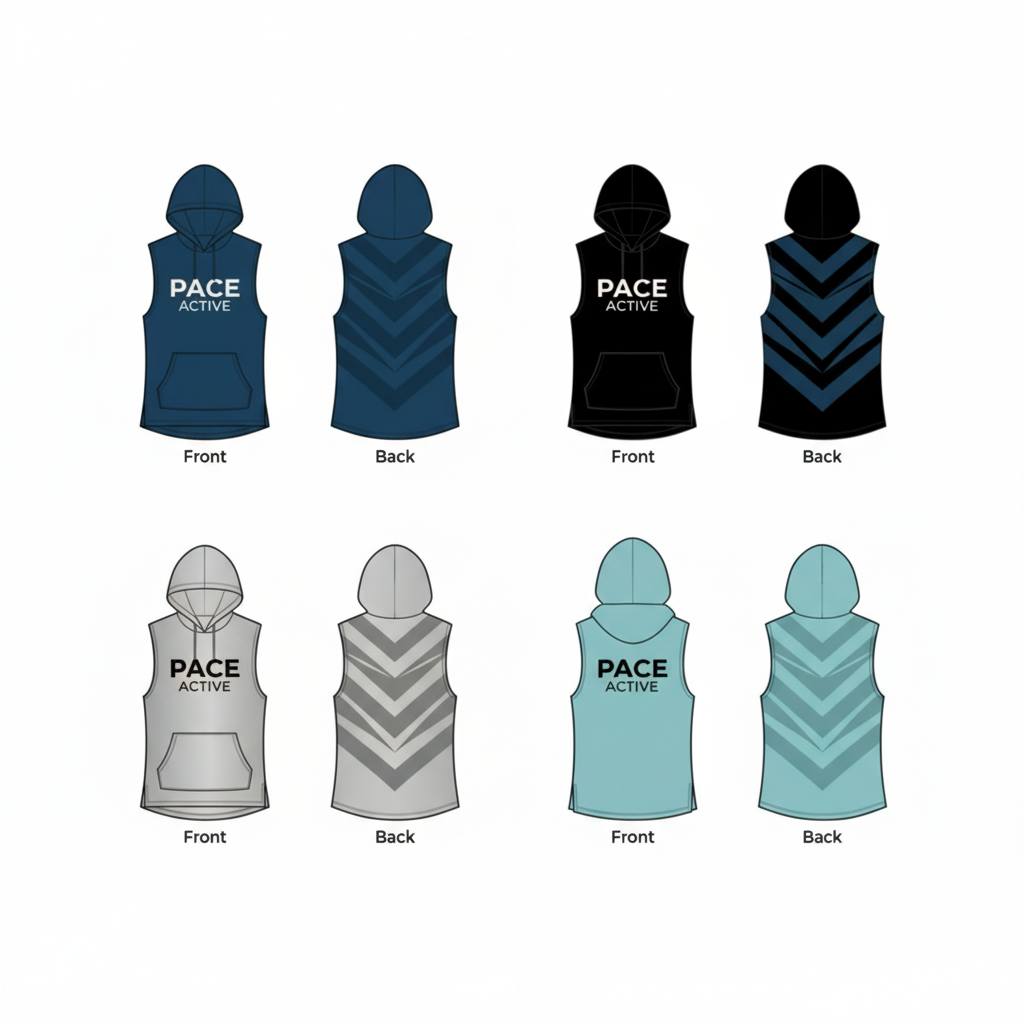 Men's Sleeveless Training Hoodie - 4 Colors Clean