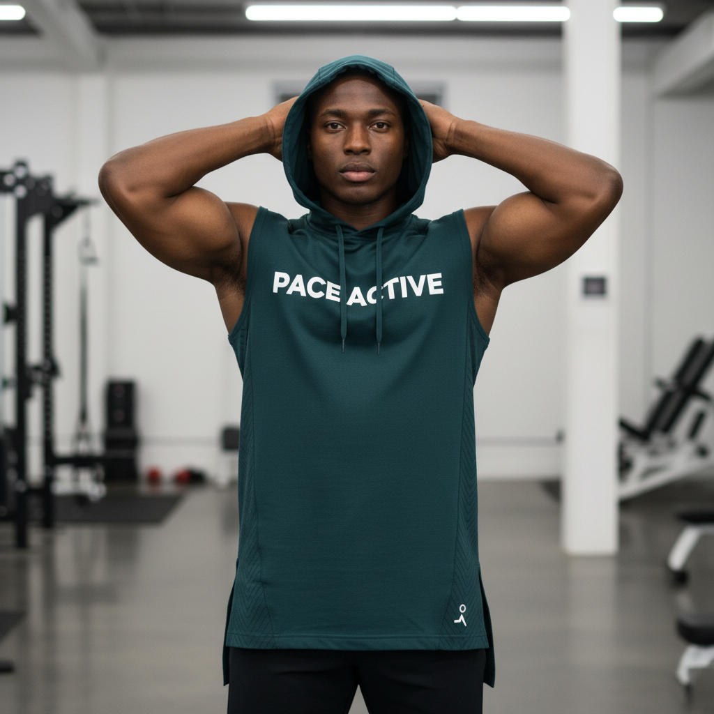 Men's Sleeveless Training Hoodie - Model